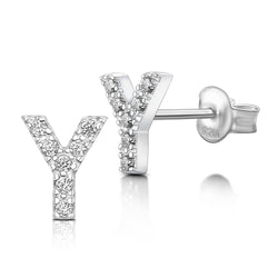 Initial Earrings Sterling Silver Stud Earrings Stud Earrings