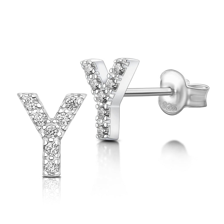 Initial Earrings Sterling Silver Stud Earrings Stud Earrings