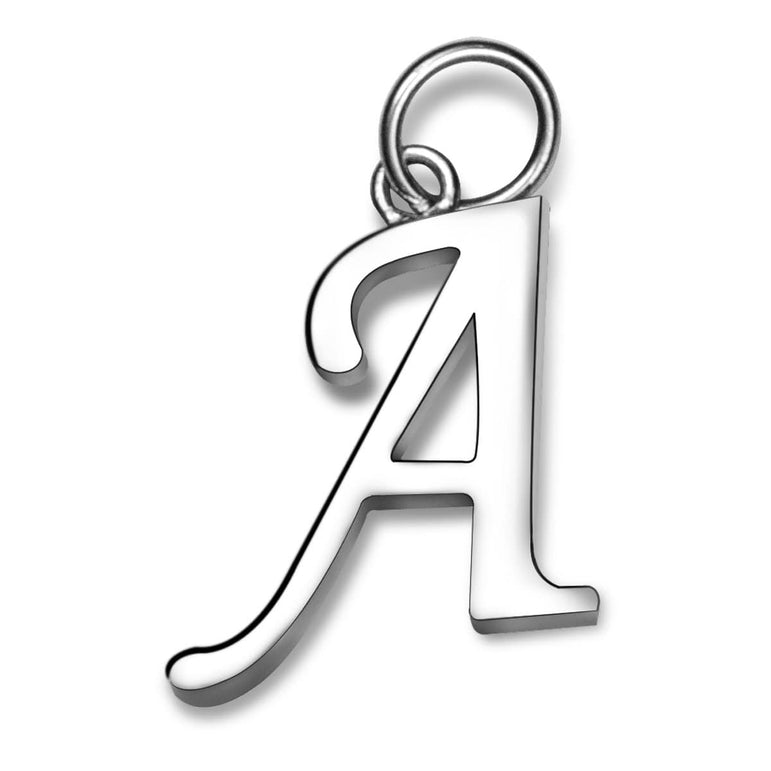 Simple Initial Sterling Silver Pendants, 26 Alphabets Pendant Necklace