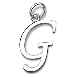 Simple Initial Sterling Silver Pendants, 26 Alphabets Pendant Necklace G
