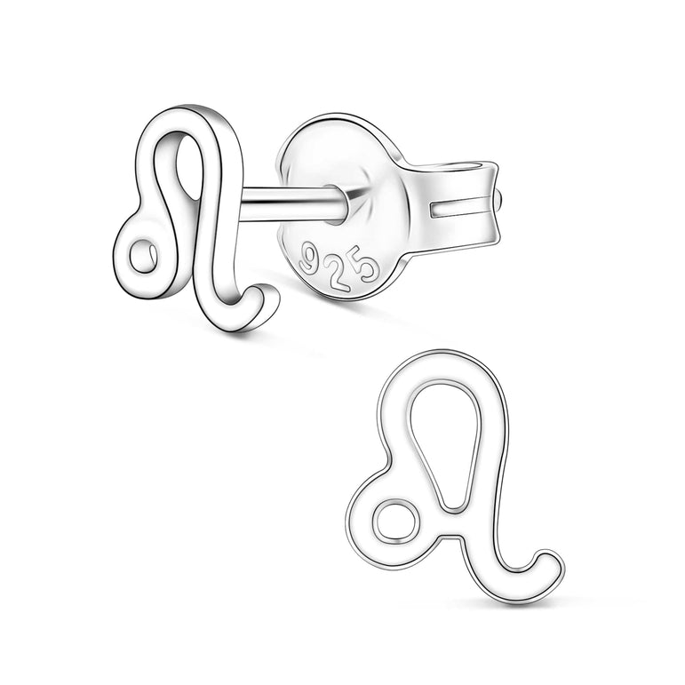 Leo Stud Earrings Sterling Silver - Zodiac Constellation Earrings Stud Earrings