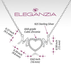 Mother Heart Necklace Sterling Silver Pendant Necklace