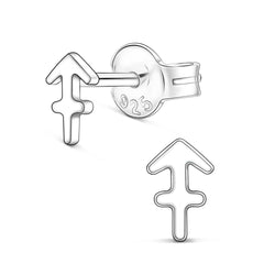 Zodiac Sign Constellation Earrings Stud Sterling Silver Stud Earrings Sagittarius / High Polished