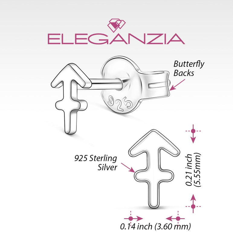 Sagittarius Stud Earrings Sterling Silver - Zodiac Constellation Earrings Stud Earrings