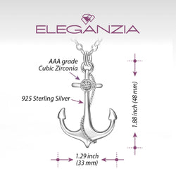 Anchor Sterling Silver Necklace For Men Pendant Necklace