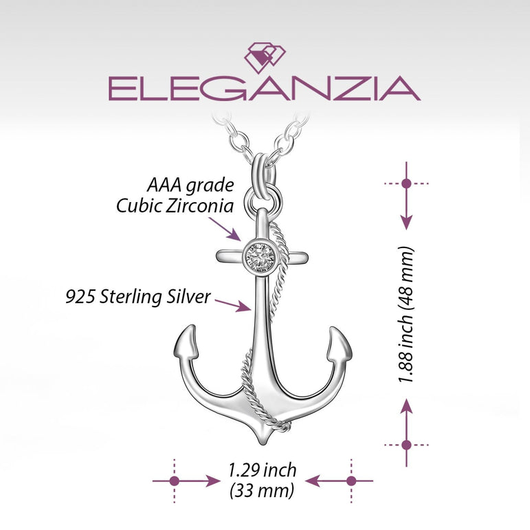 Anchor Sterling Silver Necklace For Men Pendant Necklace