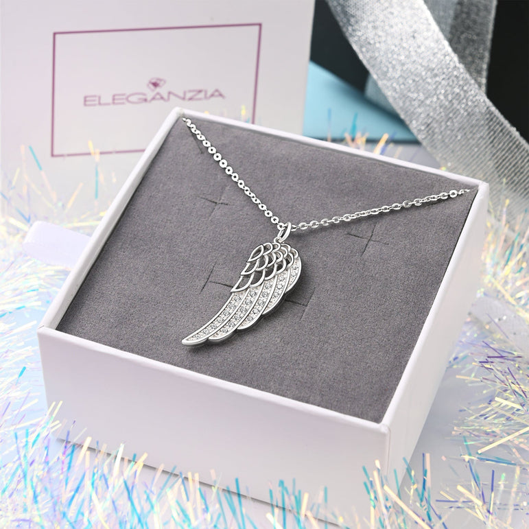 Guardian Angel Wing Necklace Sterling Silver Pendant Necklace
