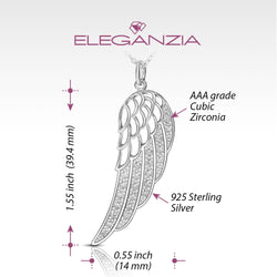 Guardian Angel Wing Necklace Sterling Silver Pendant Necklace