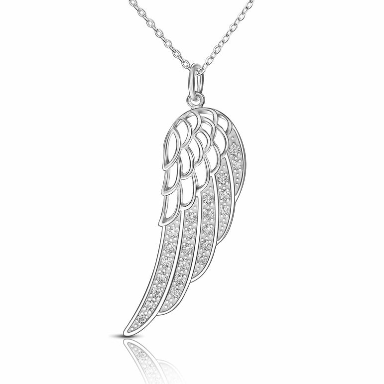 Guardian Angel Wing Necklace Sterling Silver Pendant Necklace