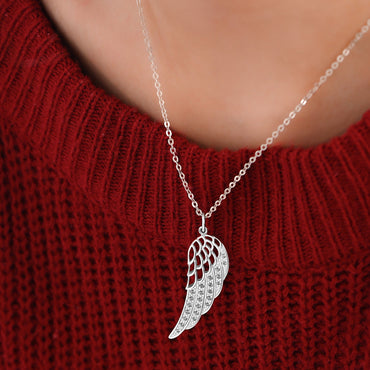 Guardian Angel Wing Pendant Sterling Silver Pendant