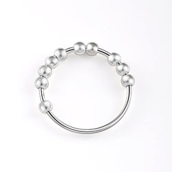 Anti Anxiety Ring Bead Stress Relief Ring Sterling Silver Stacking Ring