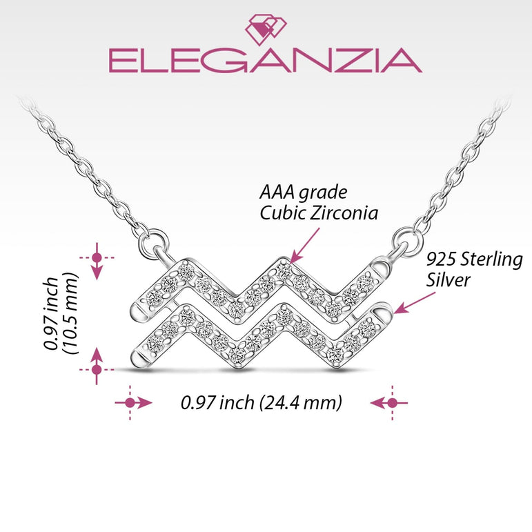 Aquarius Zodiac Necklace Silver Constellation Horoscope Pendant Necklace