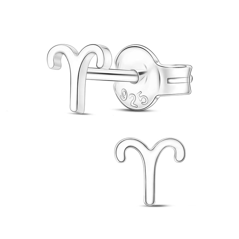 Aries Stud Earrings Sterling Silver - Zodiac Constellation Earrings Stud Earrings