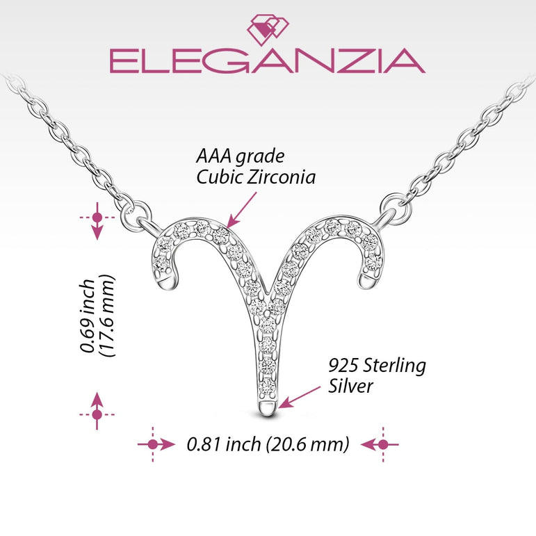 Aries Zodiac Necklace Silver Constellation Horoscope Pendant Necklace