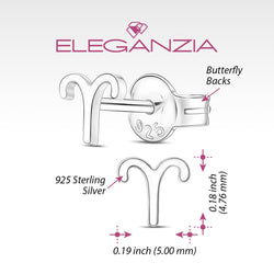 Aries Stud Earrings Sterling Silver - Zodiac Constellation Earrings Stud Earrings
