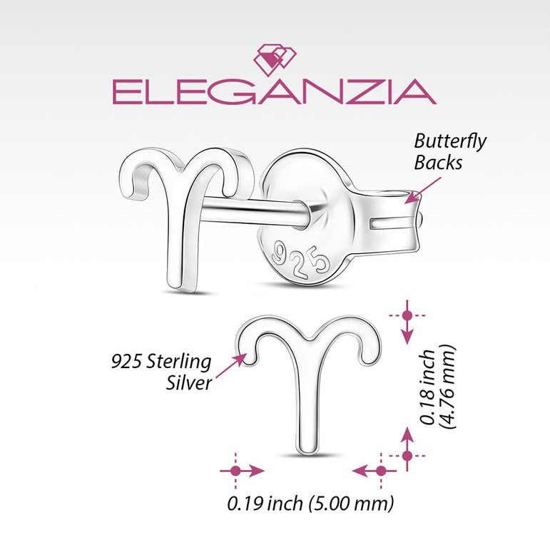 Aries Stud Earrings Sterling Silver - Zodiac Constellation Earrings Stud Earrings