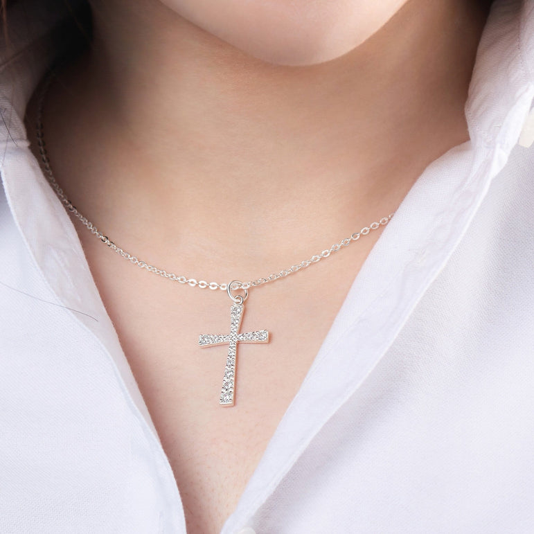 CZ Cross Sterling Silver Pendant Pendant