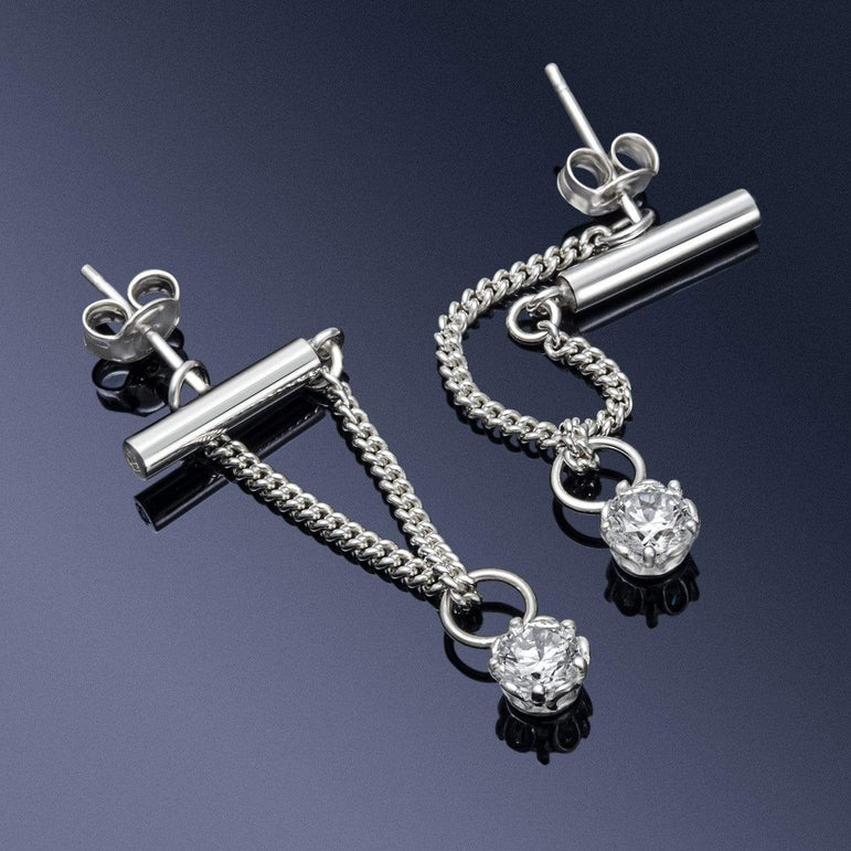 Bar Dangling Earrings | Silver Stud Earrings - Eleganzia Jewelry Stud Earrings