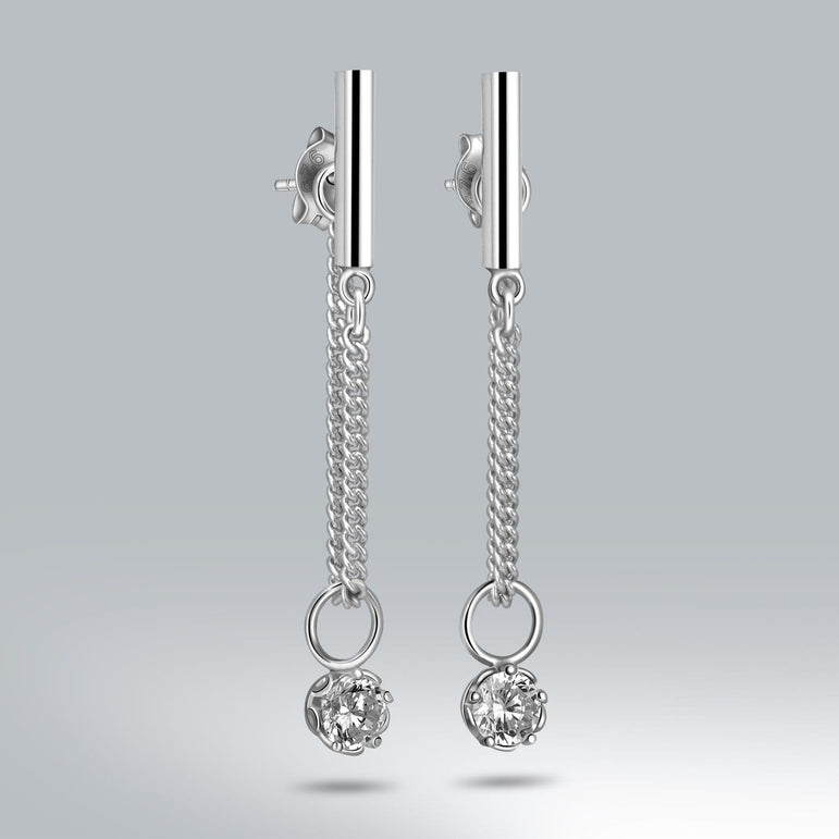 Bar Dangling Earrings | Silver Stud Earrings - Eleganzia Jewelry Stud Earrings