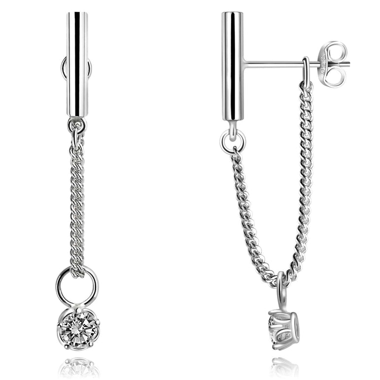Bar Dangling Earrings | Silver Stud Earrings - Eleganzia Jewelry Stud Earrings