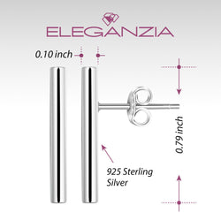 Sterling Silver Bar Earrings Studs Stud Earrings