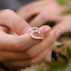 Surfer Ocean Wave Ring Sterling Silver Ring