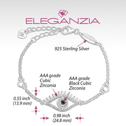 CZ Regal Evil Eye Bracelet with Lashes Sterling Silver Bracelet