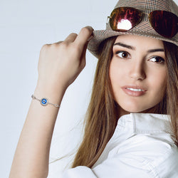 Sterling Silver Evil Eye Bracelet Third Eye Bracelet Bracelet