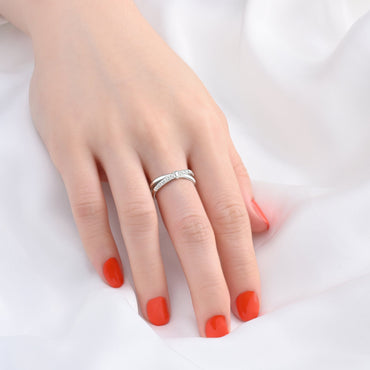 CZ Enchanted Bow Silver Promise Rings for Her Promise Ring
