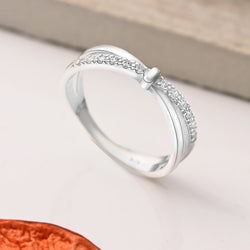 CZ Enchanted Bow Silver Promise Rings for Her Promise Ring
