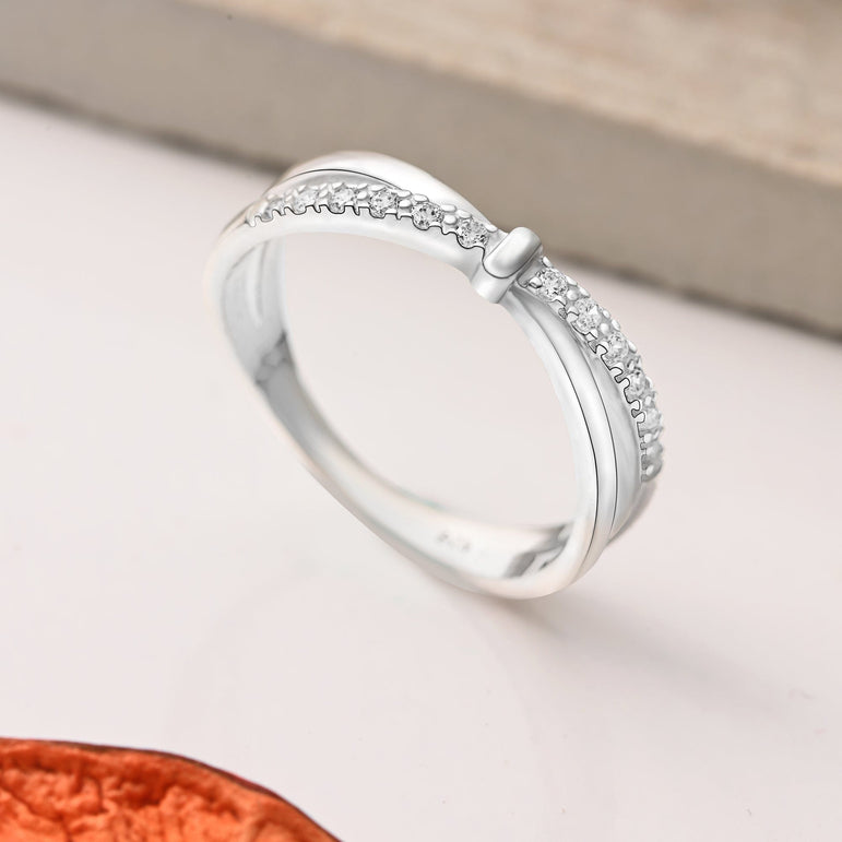 CZ Enchanted Bow Silver Promise Rings for Her Promise Ring
