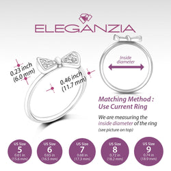 CZ Bowtie Ribbon Sterling Silver Stackable Rings Stacking Ring