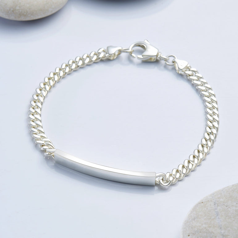 Classic Men Tag Sterling Silver Bracelet Bracelet
