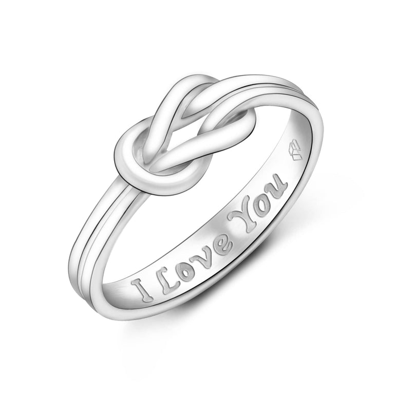 Braided Knot Silver Promise Rings for Him Couple Ring