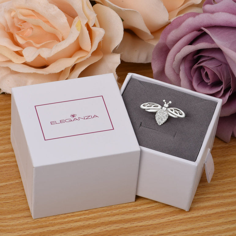 CZ Queen Bumble Bee Pendant Sterling Silver Pendant