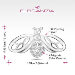 CZ Queen Bumble Bee Pendant Sterling Silver Pendant Necklace