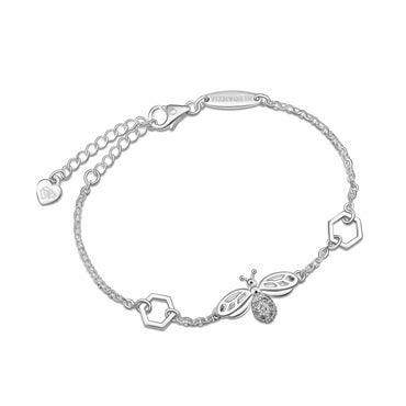 CZ Bumble Bee Bracelet Silver with Honeycomb Jewelry Bracelet