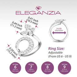 Silver Butterfly Ring Bypass Ring Band Adjustable Adjustable Ring