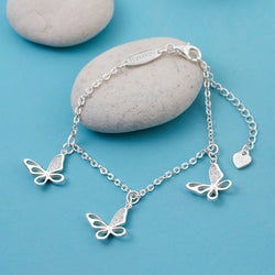 CZ Open Wings Butterfly Bracelet Sterling Silver Bracelet