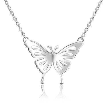 Classic Butterfly Sterling Silver Necklace Bracelet