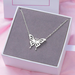 Classic Butterfly Sterling Silver Necklace Pendant Necklace