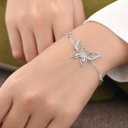 CZ Butterfly Bracelet Silver Chain Bracelet Bracelet