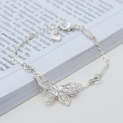 CZ Butterfly Bracelet Silver Chain Bracelet Bracelet