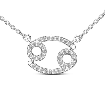 Cancer Zodiac Necklace Silver Constellation Horoscope Pendant Necklace