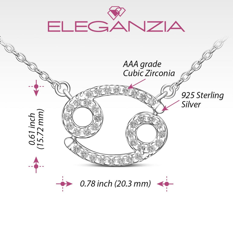 Cancer Zodiac Necklace Silver Constellation Horoscope Pendant Necklace