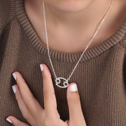 Cancer Zodiac Necklace Silver Constellation Horoscope