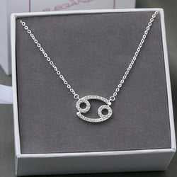 Cancer Zodiac Necklace Silver Constellation Horoscope
