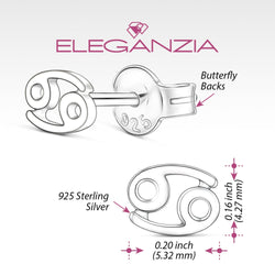 Cancer Stud Earrings Sterling Silver - Zodiac Constellation Earrings Stud Earrings