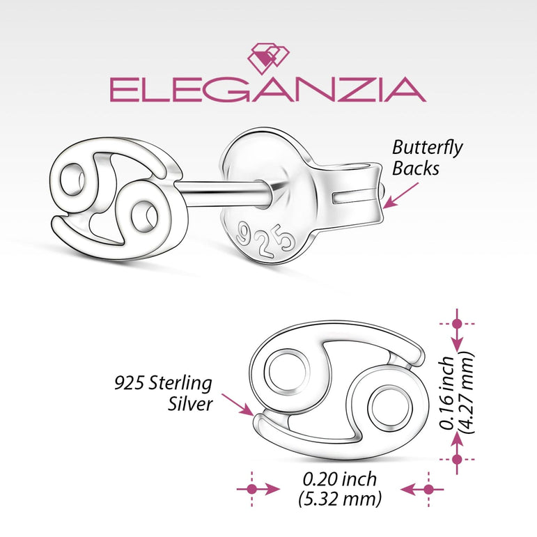 Cancer Stud Earrings Sterling Silver - Zodiac Constellation Earrings Stud Earrings