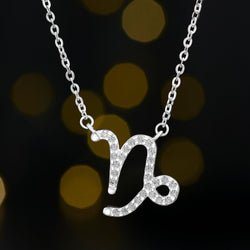 Capricorn Zodiac Necklace Silver Constellation Horoscope Pendant Necklace
